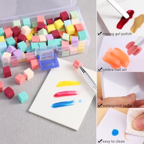 Fcozpjk 100PCS Soft Ombre Nail Sponge - Image 5
