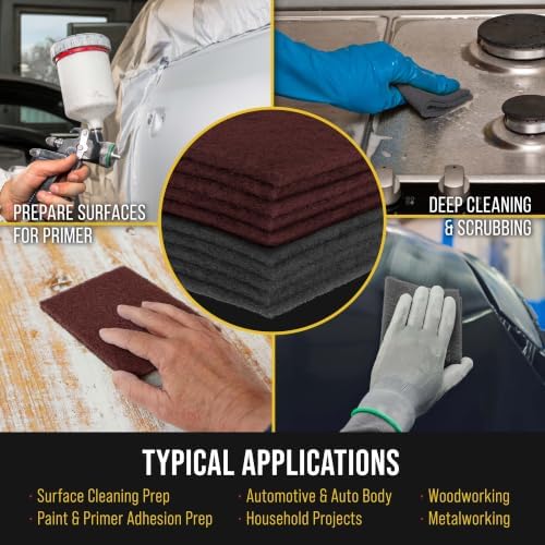 Dura-Gold Premium 6" x 9" Scuff Pads, 5 Each Maroon General Purpose & 5 - Image 6