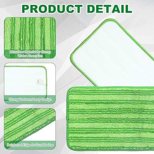 uxcell 2Pcs Microfiber Mop Pads, 11.8x5.5 Reusable Replacement Flat Mop Pads - Image 3