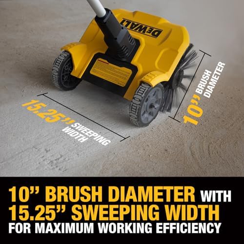 DEWALT 20V Battery Power Broom Sweeper, Cordless Electric Walk Behind Push - Image 4