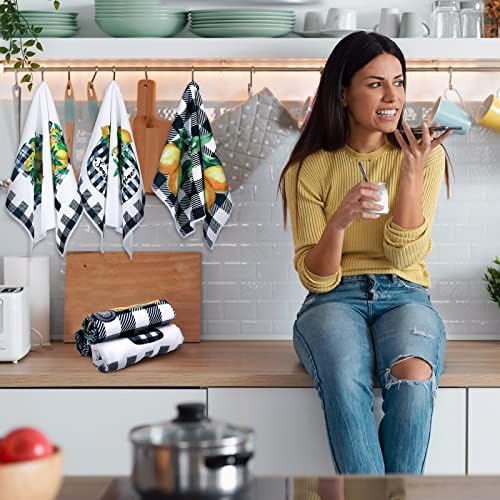 Redbaker 6 Pcs Lemon Kitchen Towels Lemonade Dish Towels - Image 4