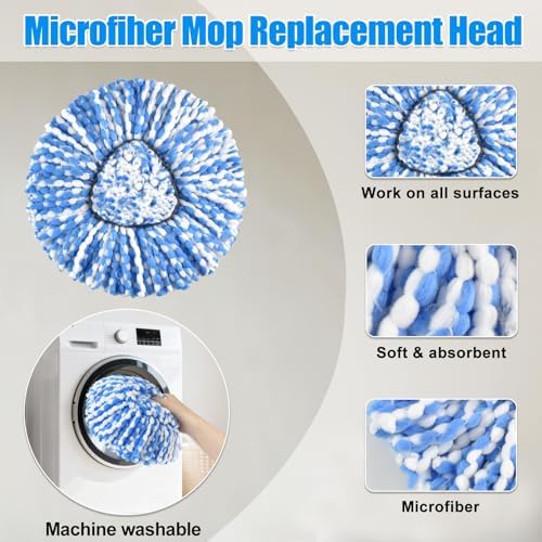 Spin Mop Handle, Replace Head, Scrub Brush Head and Base - Image 6