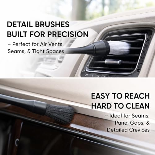 4-Piece Car Detailing Brush Set, Soft Bristle Interior Cleaner Brushes - Image 6