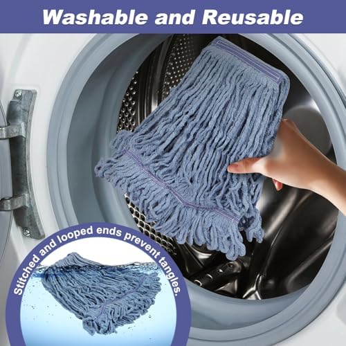 6 Pack Commercial Mop Head Replacement, Heavy Duty Reusable Mop Heads - Image 4
