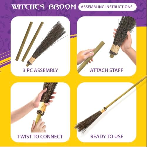 Kangaroo 40" Bamboo Witch Broom Prop - Image 3