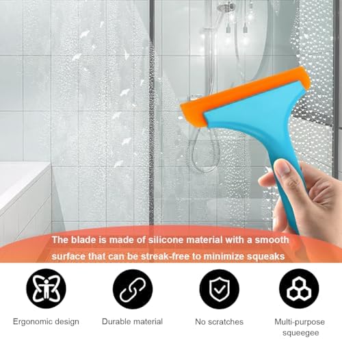 KVAEY 2 PCS Small Silicone Window Squeegee, 5.9 Inch Car Windshield Water Blade - Image 4