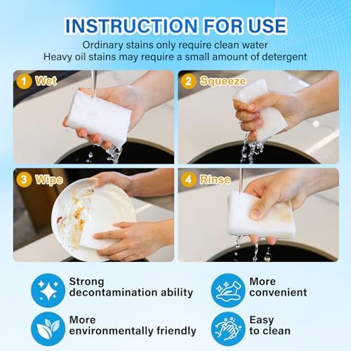 180 Pack 2X Magic Sponges Cleaning Eraser, Density Stronger Melamine Sponge - Image 4