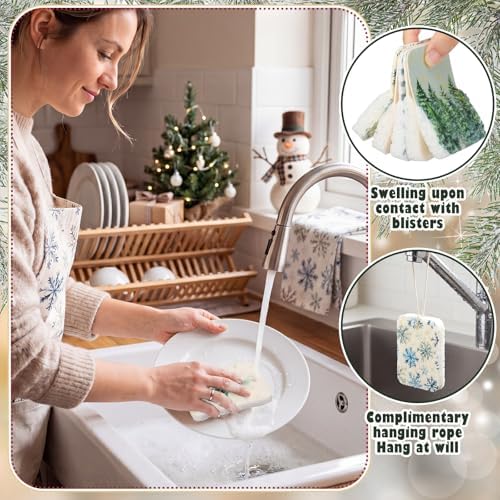 Hahafelt 36 Counts Vintage Christmas Compressed Cellulose Sponges Bulk - Image 4