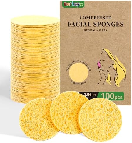 100-Count Compressed Facial Sponges by Derloyo