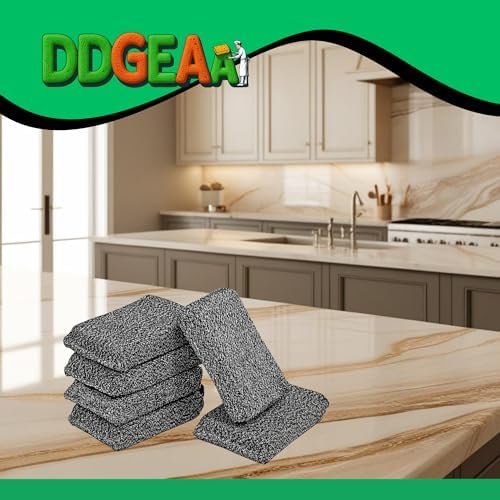 Heavy Duty Kitchen Sponges, 2 Pack Grey Non Scratch Cleaning Pads - Image 7