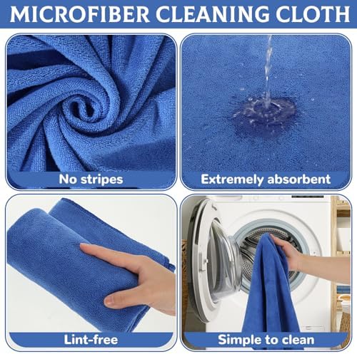 6 Pcs Extra Large Microfiber Cleaning Cloth Reusable Microfiber Towels Thick - Image 3