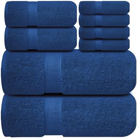 Infinitee Xclusives 100% Cotton Bath Towel Set – 8 Piece Bathroom Towel Set by InfiniteeXclusives