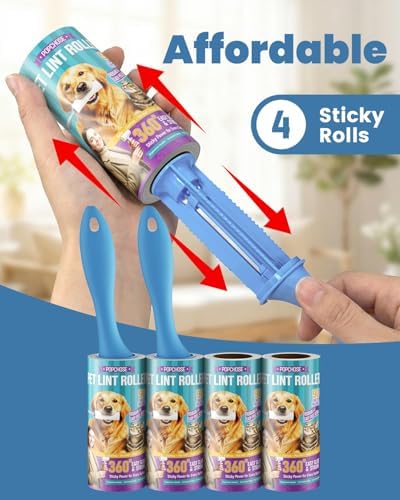POPCHOSE Lint Roller for Pet Hair Extra Sticky, 360 Sheets - Image 5