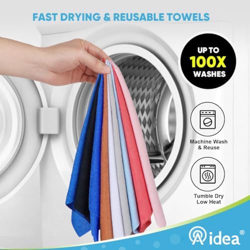 AIDEA Microfiber Cleaning Cloth Roll-75PK, Paper Towels 11.5×11.5", Dark Blue - Image 6