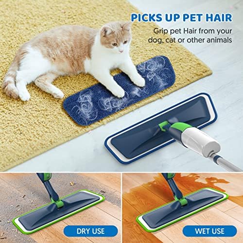 Spray Wet Mops for Floors Cleaning: Hardwood Floor Mop 2 Refillable Bottles - Image 2