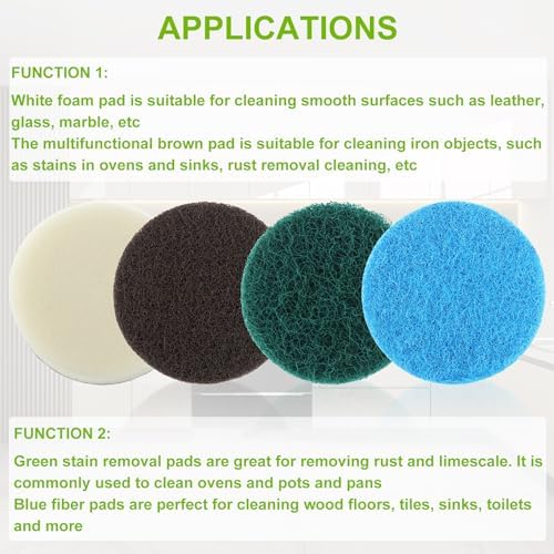16pcs Electric Cleaning Brush Pad Set 4 Foam Pads 4 Kitchen Mats 4 Performance - Image 7