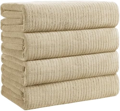 4 Pack Bath Towels Set 35 x 70in Extra Large, Ultra Soft Microfiber by Lunoku
