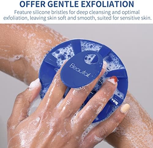 Silicone Body Scrubber, BEAUTAIL Gentle Exfoliating Shower Brush - Image 3