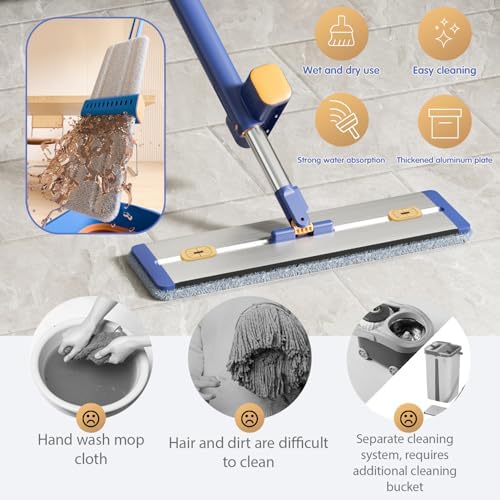 16.5" Self Wringing Flat Mop and Bucket Set - Image 4