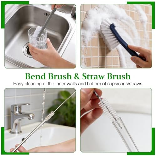 19Pcs Crevice Cleaning Brush Set, Hard Bristle Gap Scrub Tools - Image 2