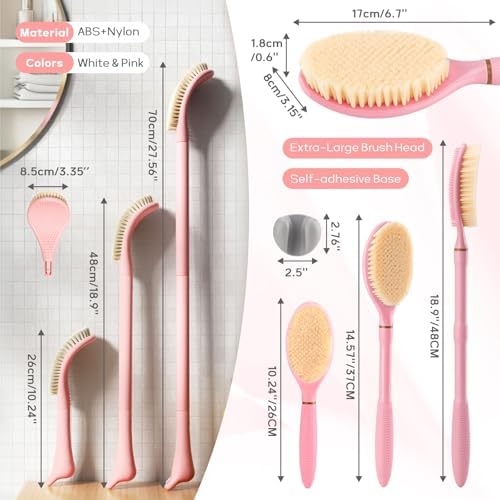 Foot Brush & Back Scrubber Set, 27.5'' Adjustable Foot Scrubber - Image 2