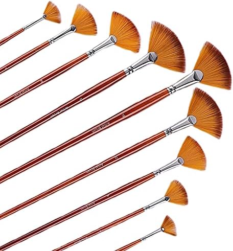 Fan Paint Brush Set, Oil & Watercolor by GACDR