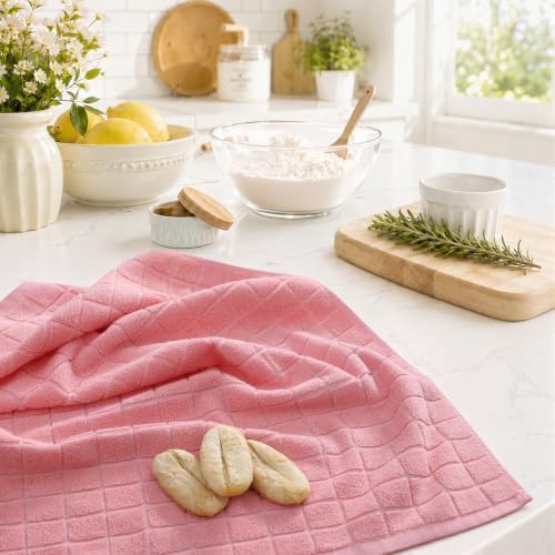 Kitinjoy Premium Cotton Check Kitchen Towels 4 Pack - Image 6