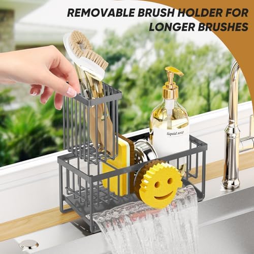 Sponge Holder for Kitchen Sink, Smiley Face Sink Caddy - Image 5