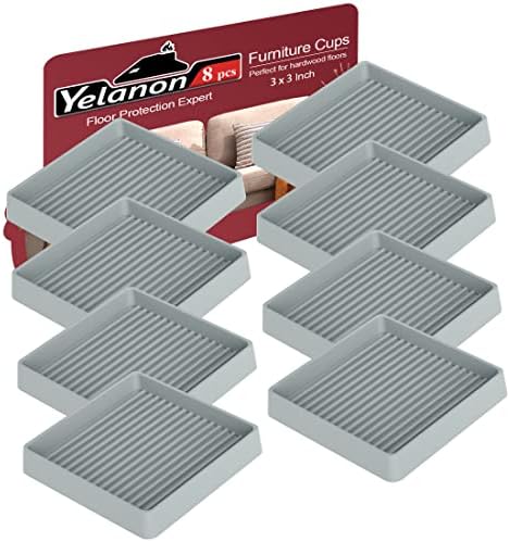 Non Slip Furniture Pads for Hardwood Floors -Yelanon 8Pcs 3” Coasters Cups by Yelanon