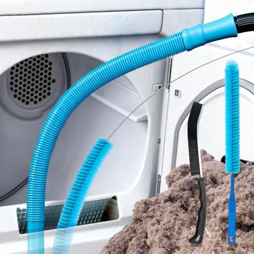 4 Pieces Dryer Vent Cleaner Kit | Vacuum Hose Lint Trap Clean Tool by Unknown