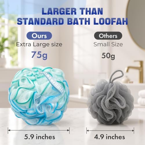 AmazerBath Loofah Sponge 75g/Piece, Exfoliating Bath Sponge Body Scrubber - Image 6
