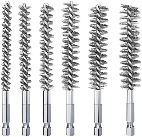 6Pcs Stainless Steel Wire Bore Brush Set by Baisiky