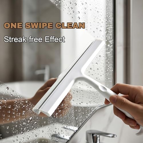 Shower Squeegee for Glass Doors, 9.8" W-Silicone, Streak-Free - Image 3
