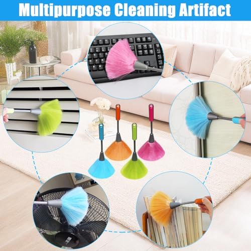 4 Pack 10 inch Microfiber Duster, Feather Duster, Grips Microfiber Delicate - Image 7