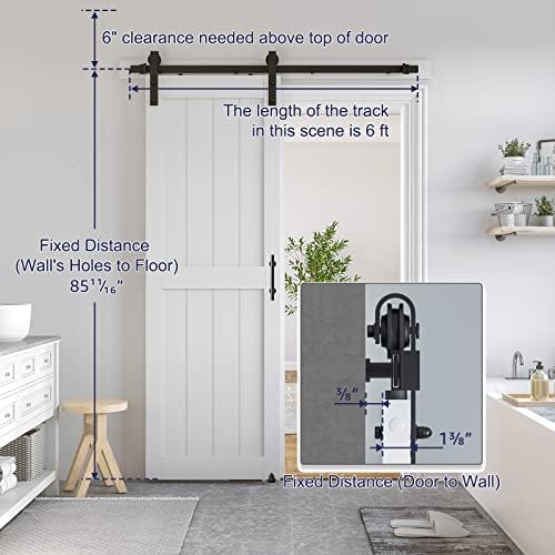 SMARTSTANDARD 32" x 84" White Sliding Barn Door - Image 2