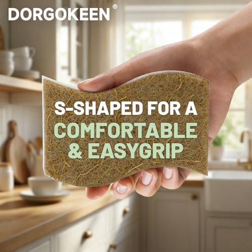 12 Pack Biodegradable Kitchen Dish Sponges, Natural Plant-Based Coconut Fiber - Image 5
