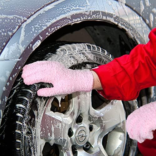 Bencailor 4 Pairs Microfiber Dusting Gloves Washable Reusable Cleaning Gloves - Image 4