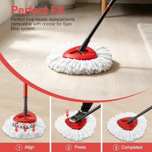 4 Pack Mop Head Replacement，Spin Mop Replacement Head - Image 4
