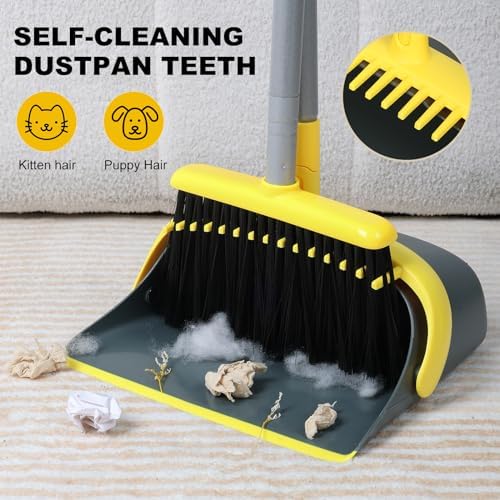 Broom and Dustpan Set with 54 Inch Long Handle - Image 5