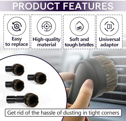 5PCS Horse Hair Brush Vacuum Attachment Set - Image 4
