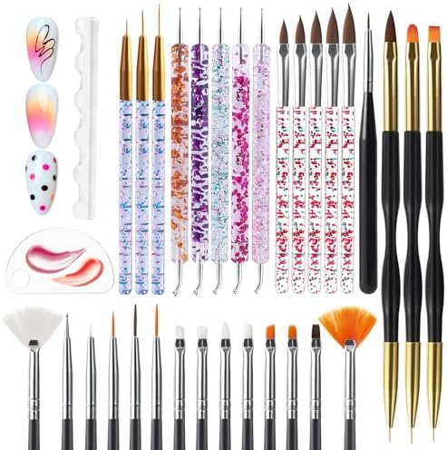 Artdone 32pcs Nail Art Brushes Tools Set Dotting Tools by Artdone