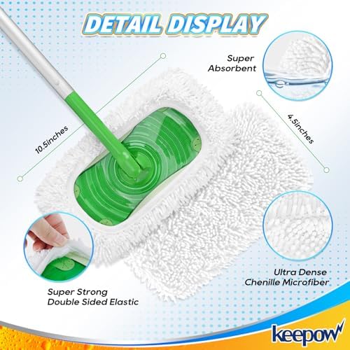 KEEPOW Reusable Microfiber Mop Pads Compatible - Image 3