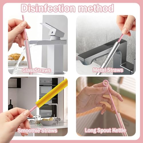 2Pcs Silicone Straw Cleaner Brush. Extra Long 12.6In Reusable Straw Brush - Image 6