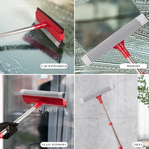 Professional Standard Window Squeegee, 2-in-1 Window Cleaner Sponge and Soft - Image 7