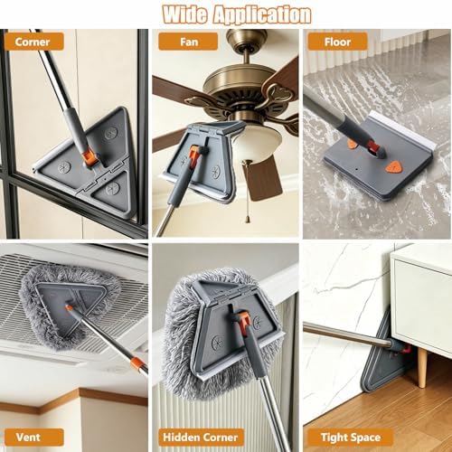 Upgraded 98'' Long Handle Wall Cleaner Mop & Baseboard Cleaning Tool - Image 6