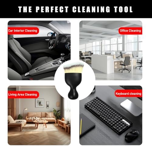 Dickno Car Interior Dust Brush, Soft Scratch Free Auto Detailing Brushes - Image 6