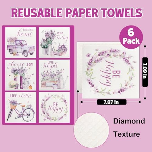 Swedish Dishcloths for Kitchen, 6 Pack Swedish Dish Cloths, Washable Kitchen - Image 2