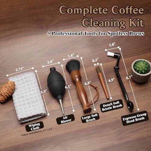 Belongtous 5Pcs Coffee Grinder Cleaning Brush Set, Complete Coffee Cleaning Kit - Image 2