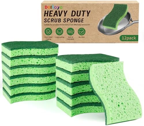 12 Count Heavy Duty Scrub Dish Sponges by Derloyo
