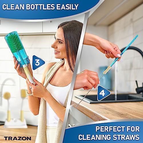 Dish Brush Set of 5 with Holder - Image 4
